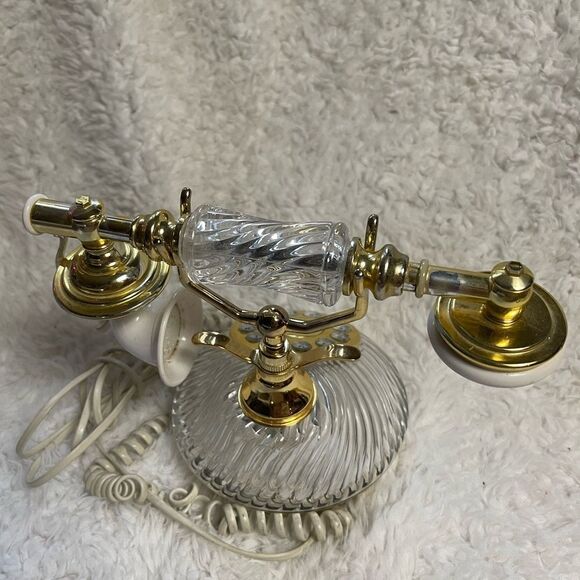 Hentak Limited Vintage crystal look phone, Rotary telephone, Gold &Clear . - Picture 5 of 13